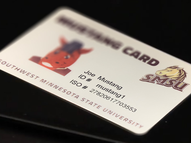 Angled view of the mustang card