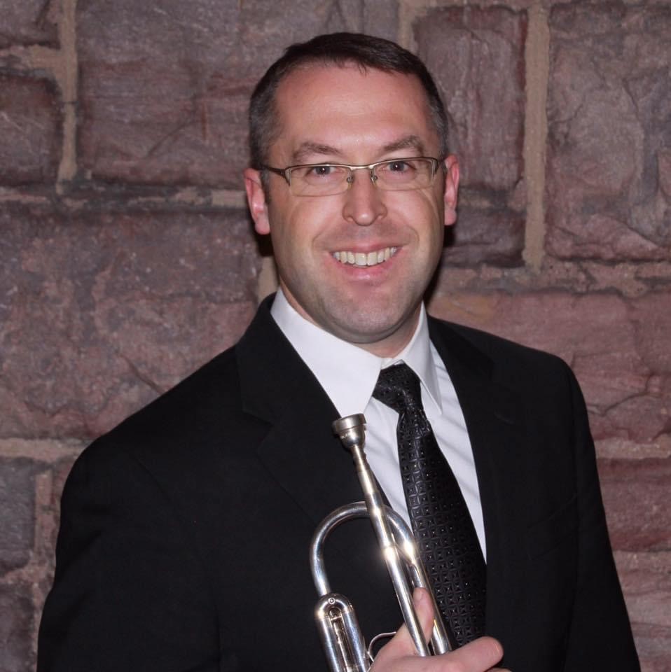 picture of Mark Nelson with his trumpet