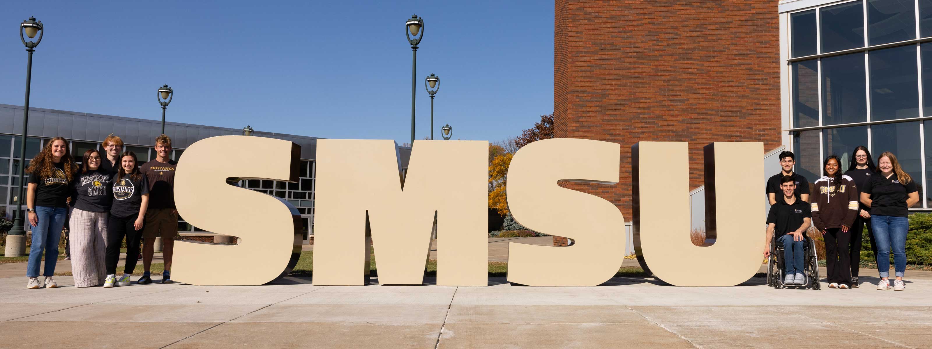 welcoming smsu entrance sign