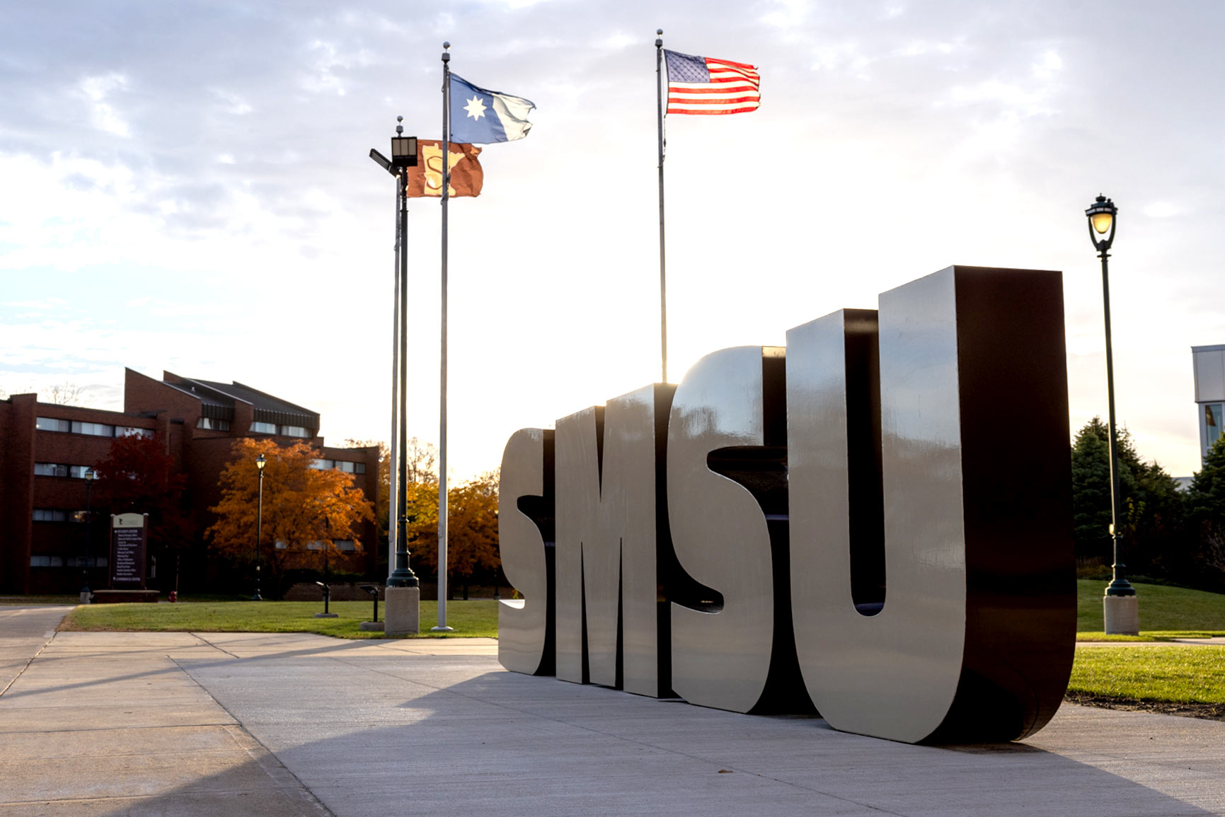 SMSU campus and the Welcome Walkway